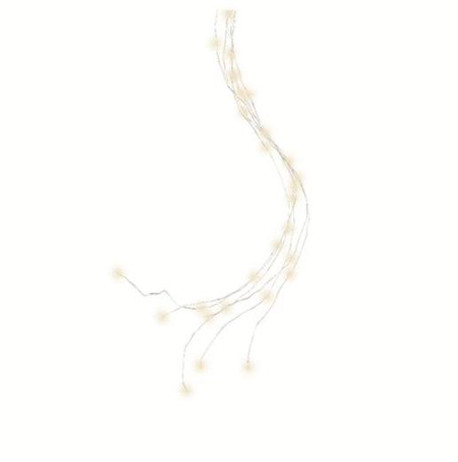 Fairy Lights: Mains Operated Cascade Silver Flashing 640 Lights Wire Micro 32 Strings  1.9m - Warm White