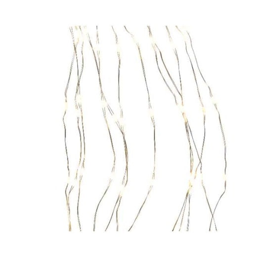 Fairy Lights: Mains Operated Cascade Silver Flashing 672 Lights Wire Micro LED 16 Strings 2.1m - Warm White