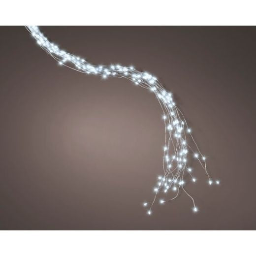 Fairy Lights: Mains Operated Cascade Silver Steady 408 Lights Wire Micro 12 Strings  1.8m - Cool White