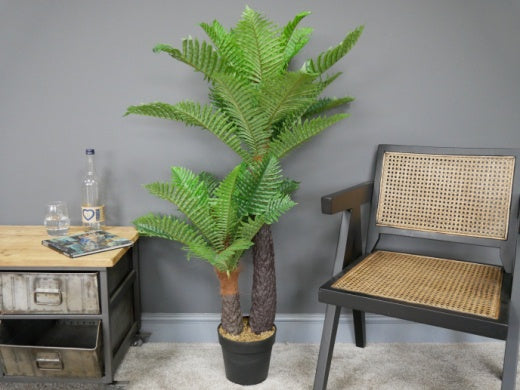 Faux Plant: Large Artificial Fern Tall Double - Green