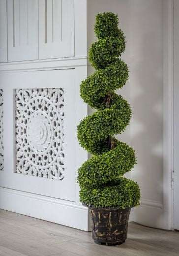 Faux Plant: Topiary Spiral Tall 120cm - Green - Retreat Home