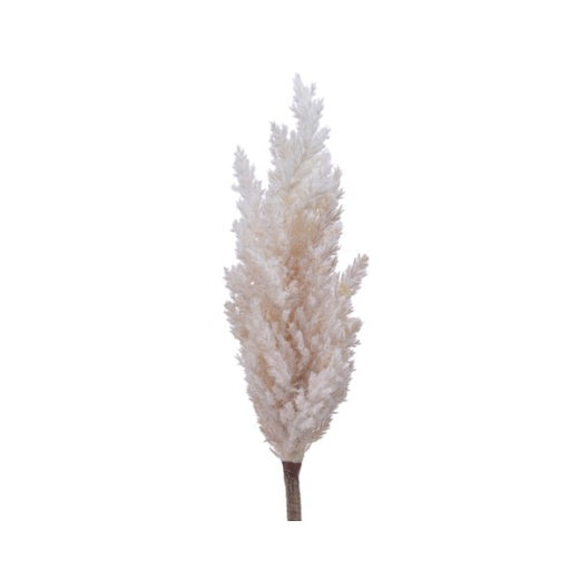 Faux Stem: Pampas Grass Plastic Stem - Cream