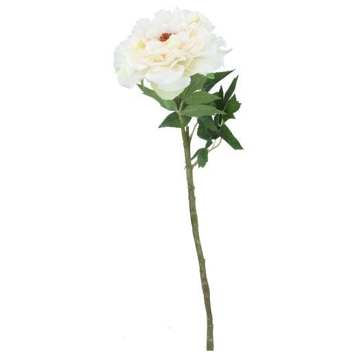 Faux Stem: Peony Stem Frilly - White