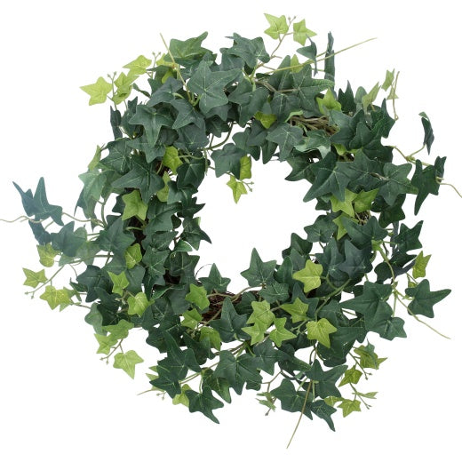 Faux Wreath: Pointed English Ivy Leaf - Green - Gisela Graham