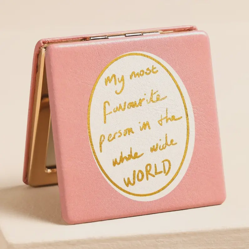 Compact Mirror: Favourite person - Pink - Lisa Angel