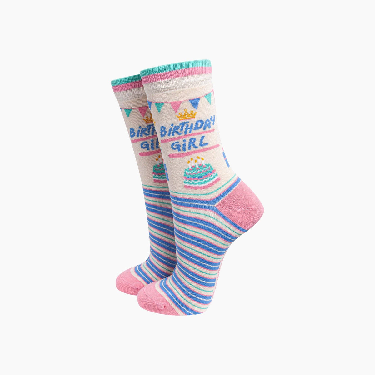 Ladies Socks: Bamboo Birthday Girl  - Cream - Sock Talk