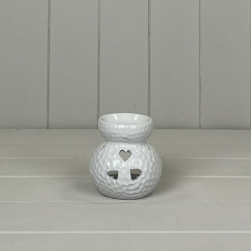 Oil Burner Wax Melter: Ceramic Heart Round 9cm