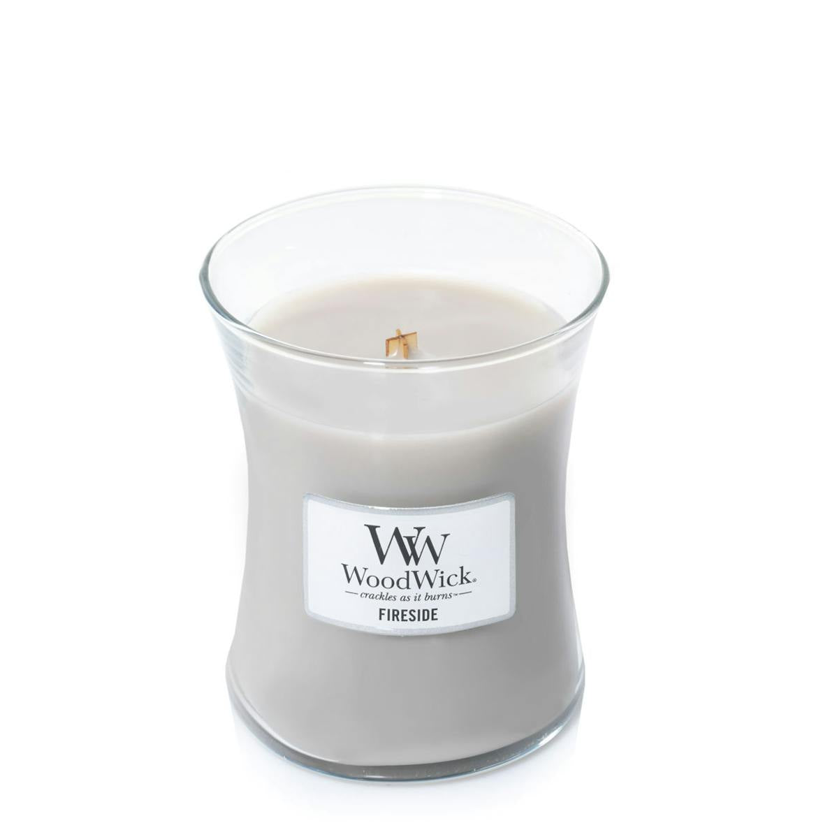 Candle: Scented Woodwick Glass Medium Jar 10oz - Fireside