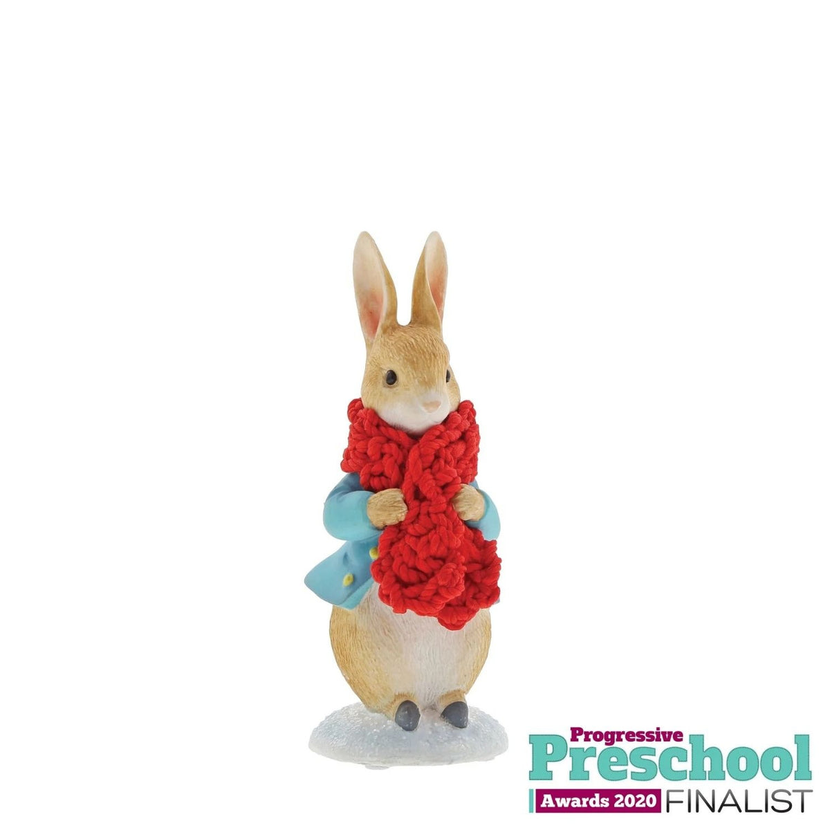 Christmas Ornament: Cast Stone PETER FESTIVE SCARF FIG - Blue - Peter Rabbit