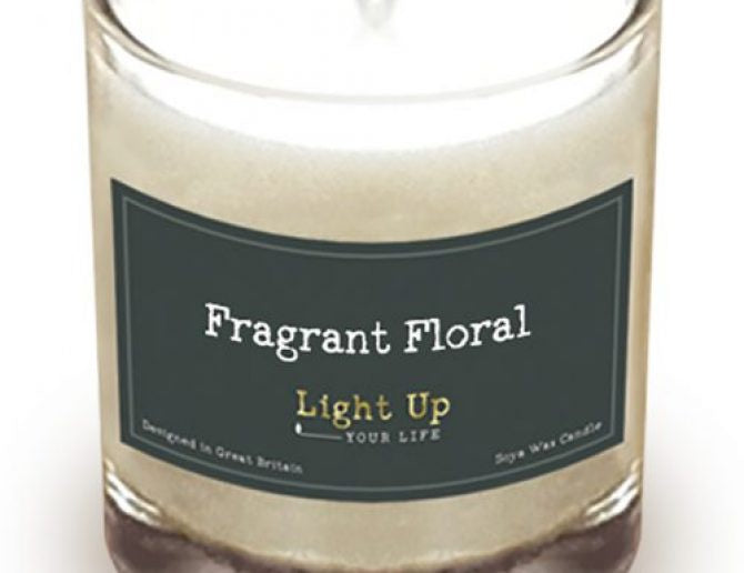 Candle: Scented Glass Jar Fragrant Floral -  - Light Up Your Life