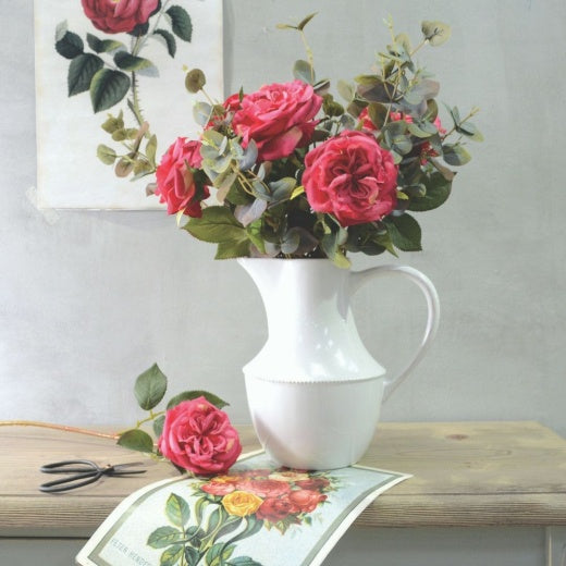 Flower Stem: Damask Rose - Pink - Grand Illusions