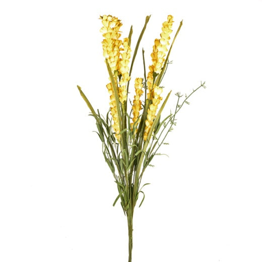 Flower Stem: Grass Tiny Yellow Flower Bunch - Green & Yellow