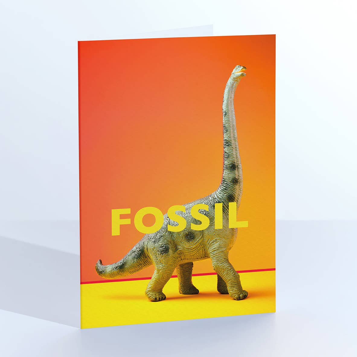 Birthday Card: Fossil Retro Toy Dinosaur- Ornament Art