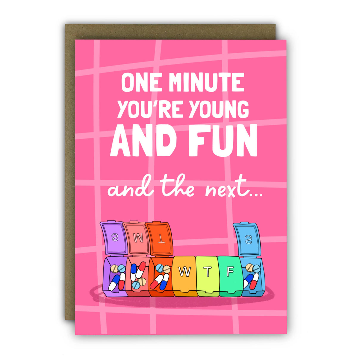 Birthday Card: One Minute You Are Young And Fun - Running With Scissors