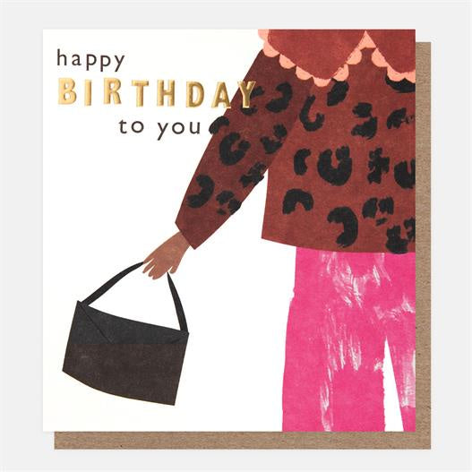Birthday Card: To You Leopard Blouse  Pastels - Caroline Gardener