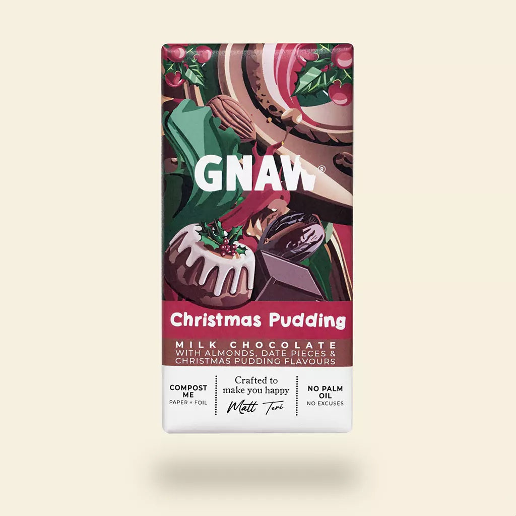 Chocolate Bar: Milk Chocolate Christmas Pudding - GNAW