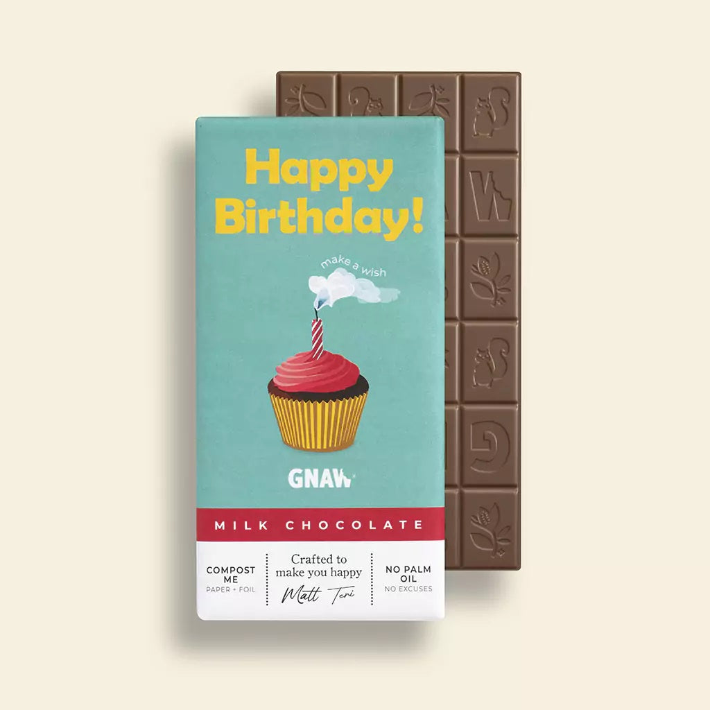 Chocolate Bar: Milk Chocolate Happy Birthday Cake - GNAW