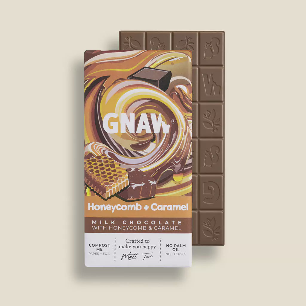 Chocolate Bar: Milk Chocolate Honeycomb & Caramel - GNAW