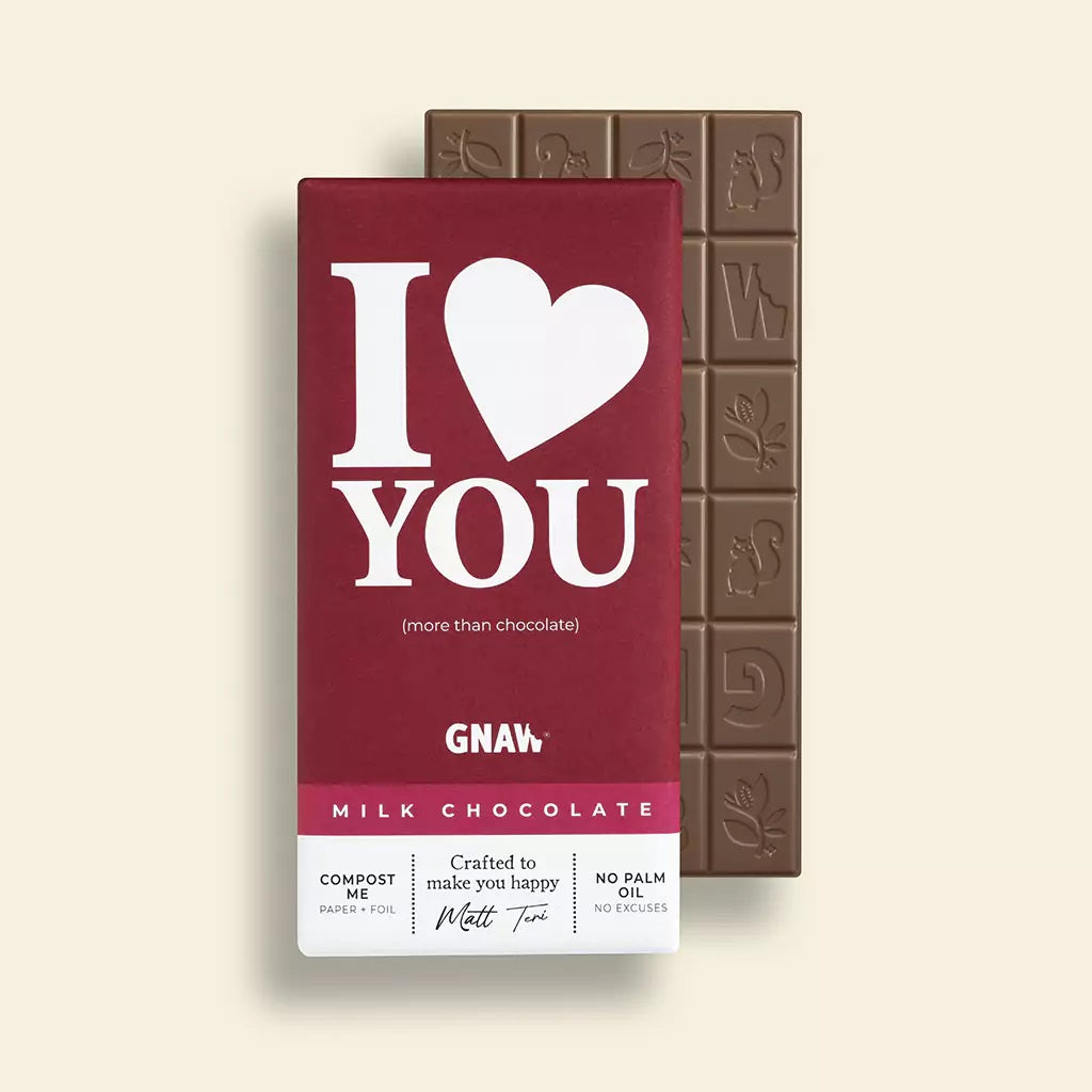 Chocolate Bar: Milk Chocolate I Love You Heart - GNAW