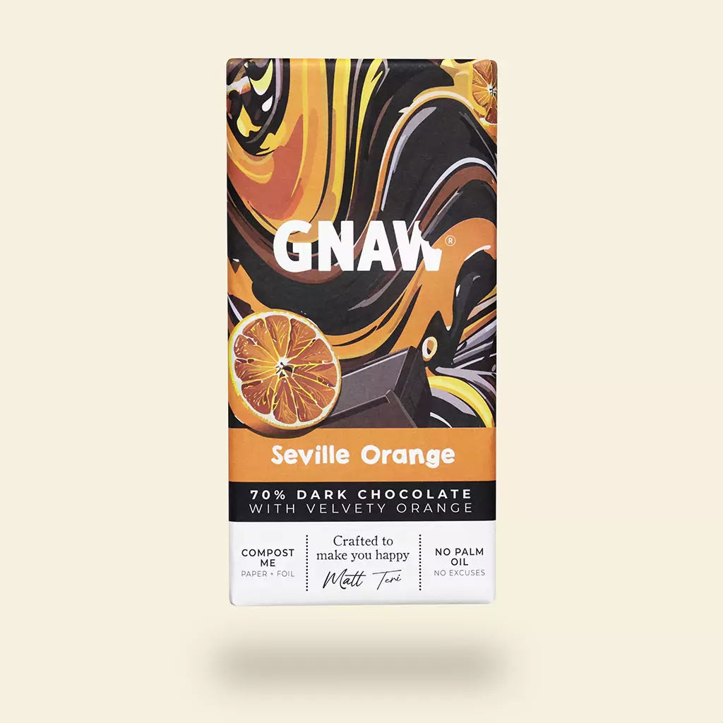 Chocolate Bar: Dark Chocolate Seville Orange - GNAW