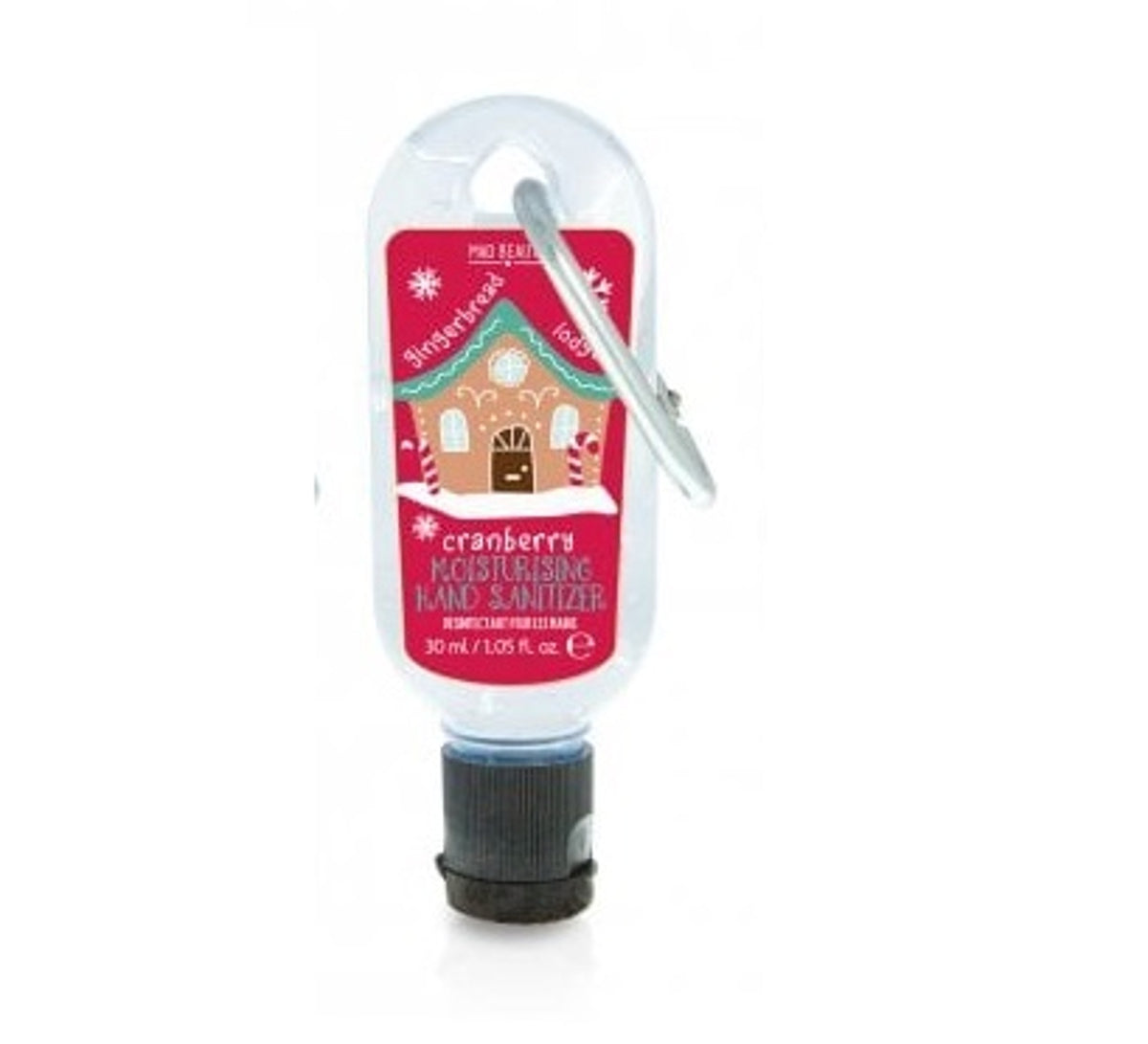 Christmas Hand Sanitizer: Moisturising Sanitizer Gel Clip & Clean Gingerbread - Cranberry