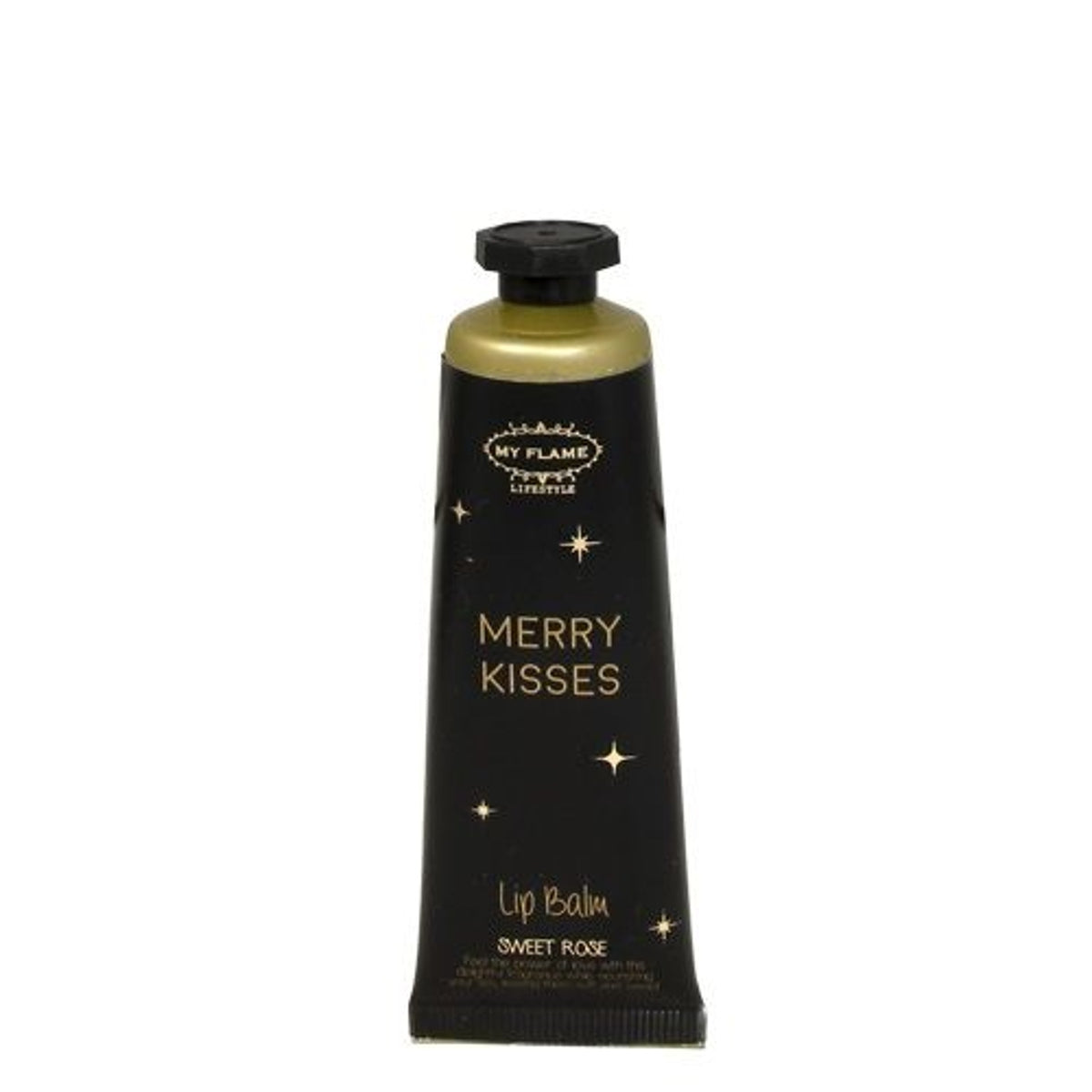 Lip Balm: Tube Merry kisses Sweet Rose - Black & Gold - My Flame