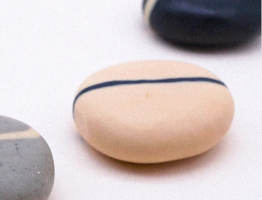 Handmade Natural Soap Pebble Stripe Boxed Large - White
