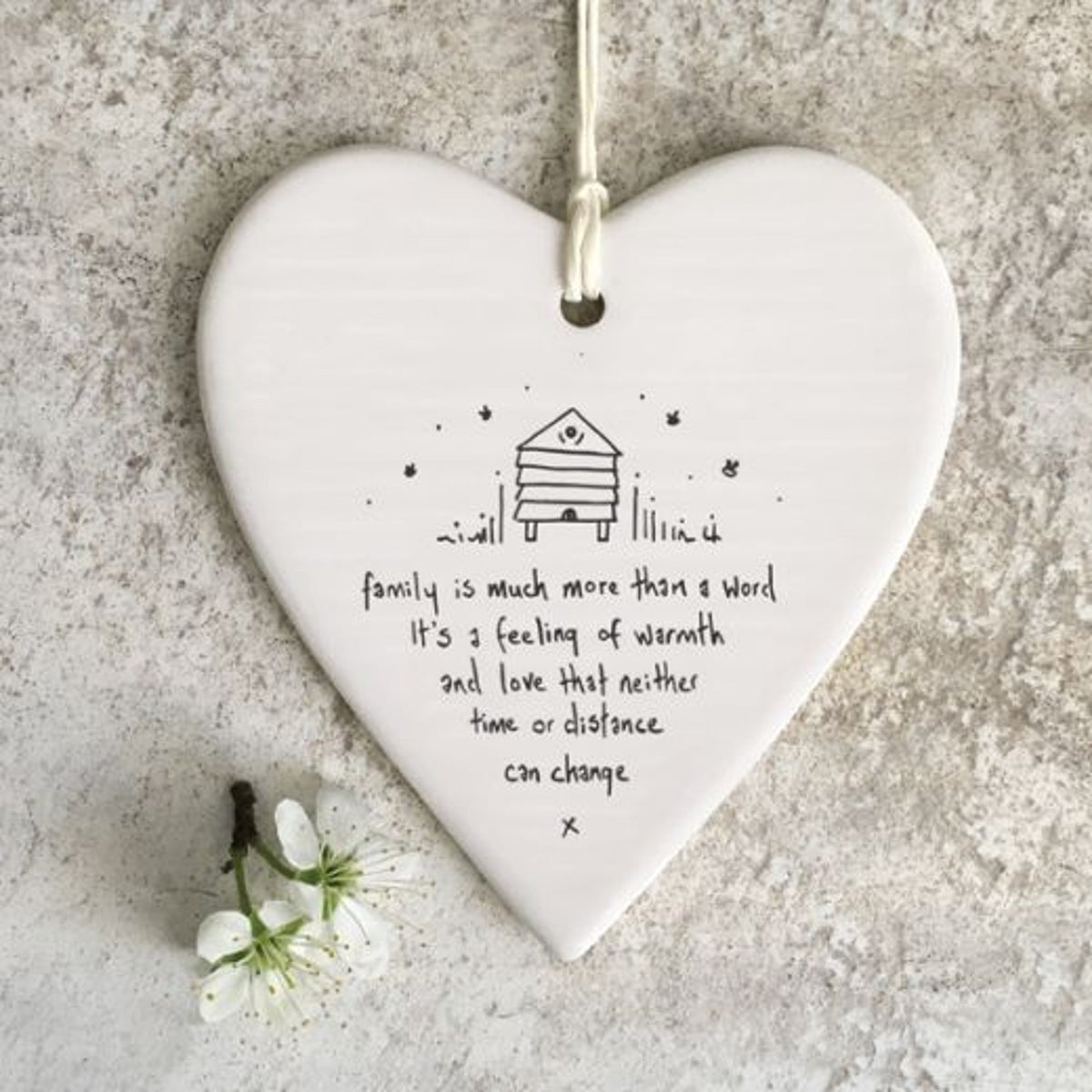 Hanging Dec: Porcelain Bee Hive Family More than Word Feeling - White - East of India