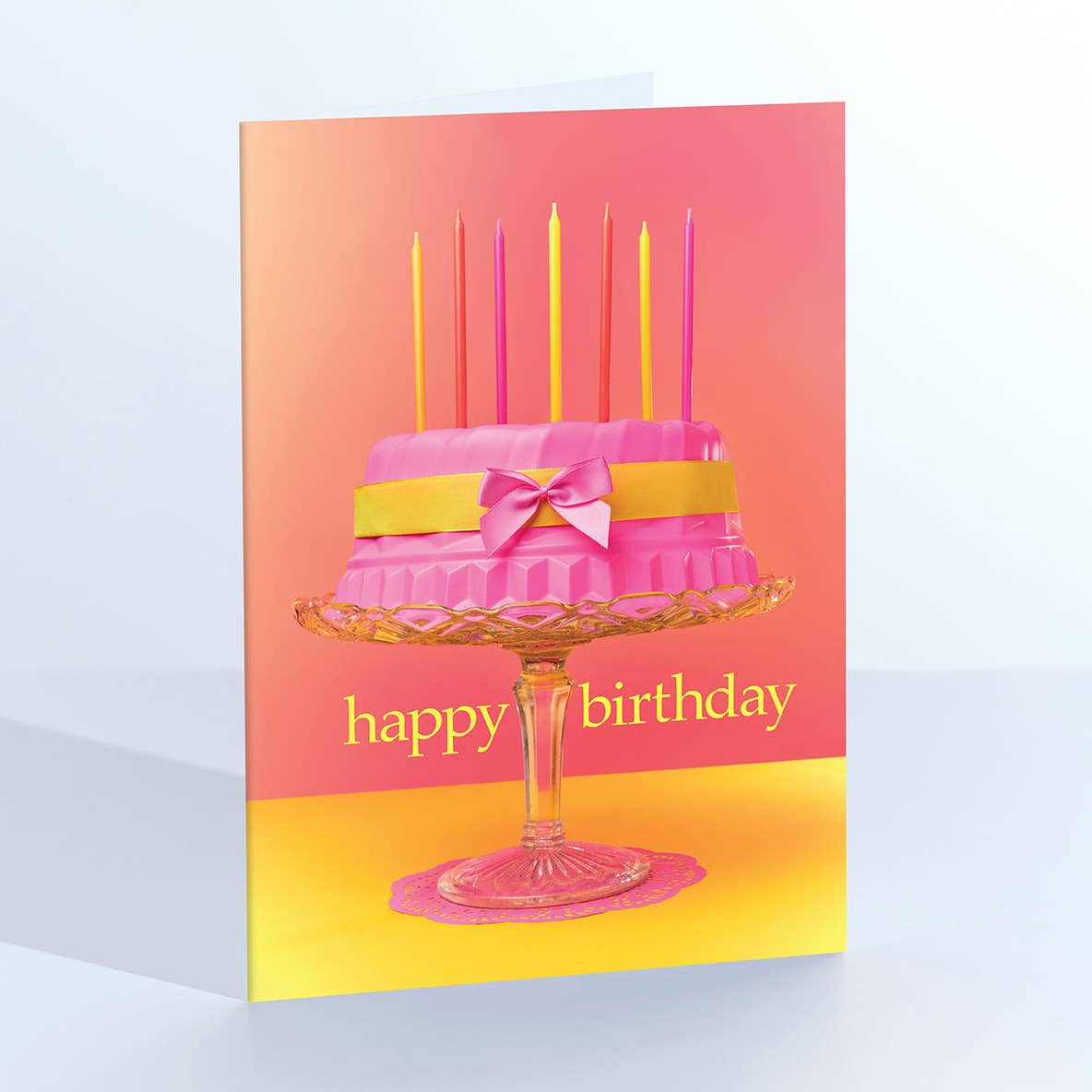 Birthday Card: Happy Birthday Cake - Ornament Art