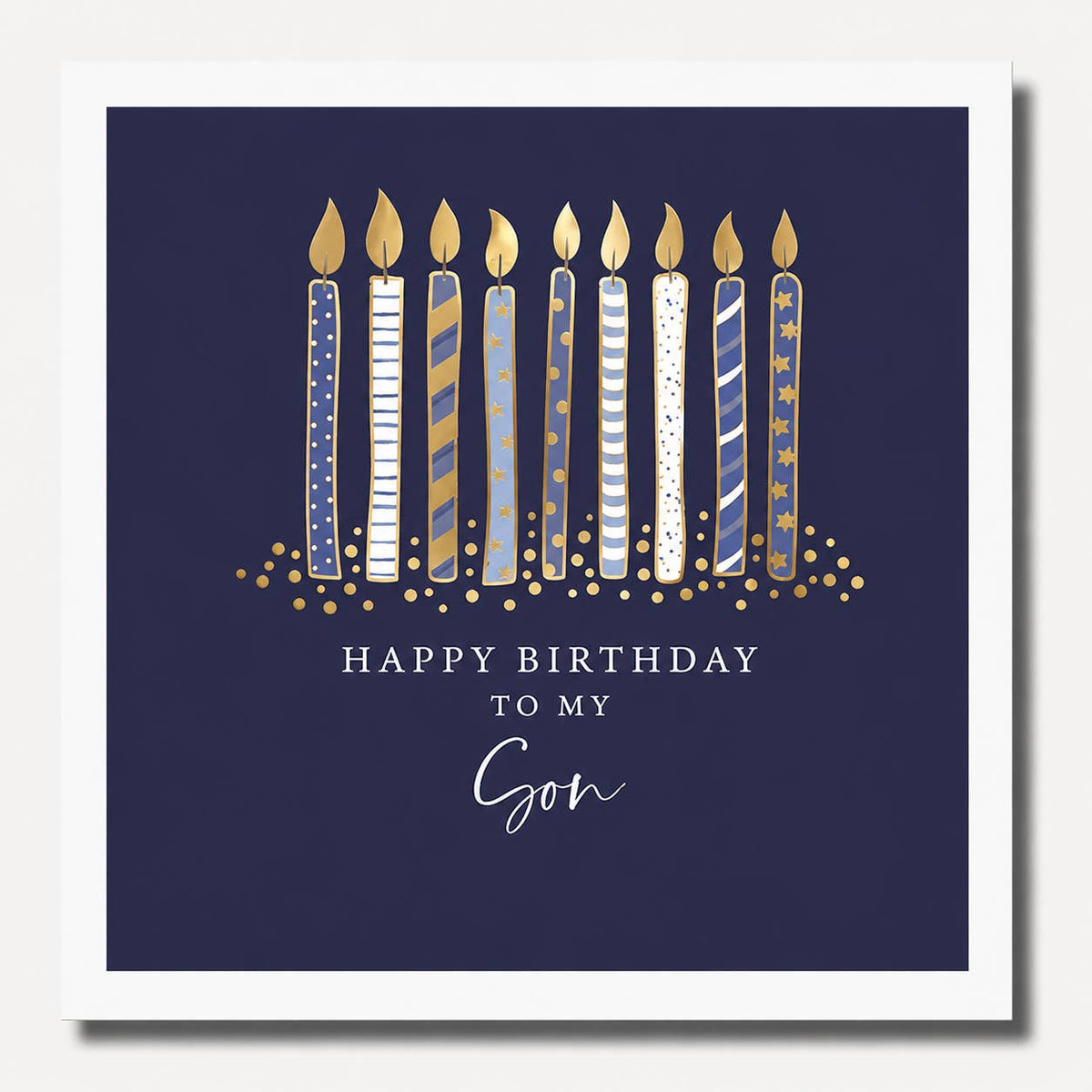 Son Card: Happy Birthday To My Son Birthday Candles - Blue - Marina B