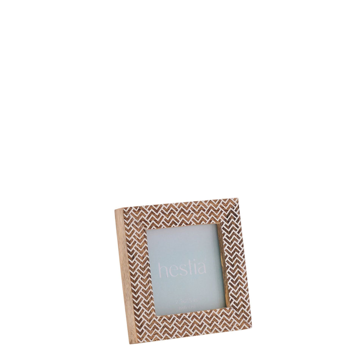 Photo Frame: Woood Carved Chevron 2.5 x 2.5 - Natural - Impressions