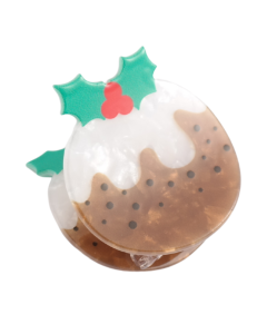 Christmas Hair Clip: Christmas Pudding Claw Design