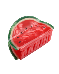 Hair Claw: Medium Watermelon Shaped  - Red - Red Cuckoo