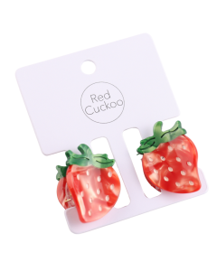 Hair Claw: Pack 2 Strawberries Shaped  - Red - Red Cuckoo