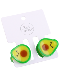 Hair Claw: Pack 2 Avocado Shaped  - Green - Red Cuckoo