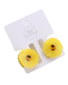 Hair Claw: Pack 2 Flowers Shaped  - Yellow - Red Cuckoo