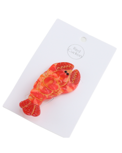 Hair Clip:  Lobster Shaped  - Red - Red Cuckoo