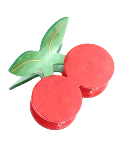 Hair Claw: Medium Cherries Shaped  - Red - Red Cuckoo