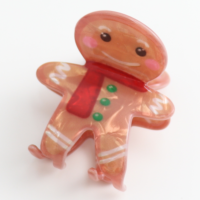 Christmas Hair Clip: Gingerbread Man Claw Design - Pure Fashions