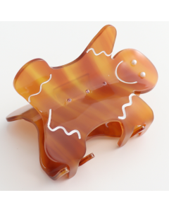 Christmas Hair Clip: Gingerbread Man Claw Design