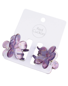 Hair Claw: Pack 2 Flowers Shaped  - Purple - Red Cuckoo