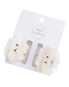 Hair Clips: Cloud Twin Pack - White