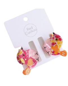 Hair Claw: Pack 2 Birds Shaped  - Pink - Red Cuckoo
