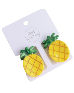 Hair Claw: Pack 2 Pineapples Shaped  - Yellow - Red Cuckoo