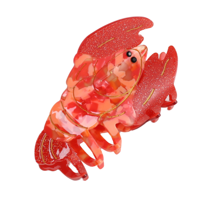 Hair Claw: Extra Large Lobster Shaped  - Red - Red Cuckoo
