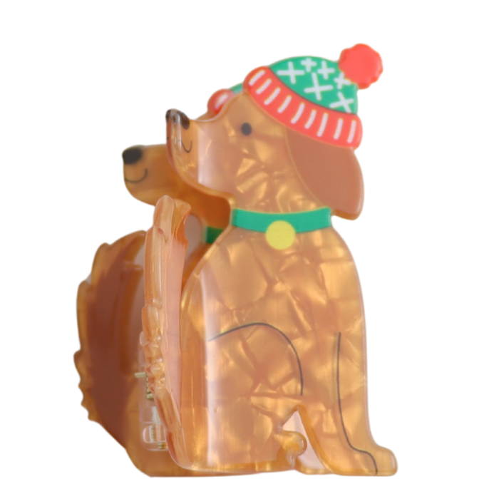 Christmas Hair Clip: Christmas Dog Claw Design - Pure Fashions