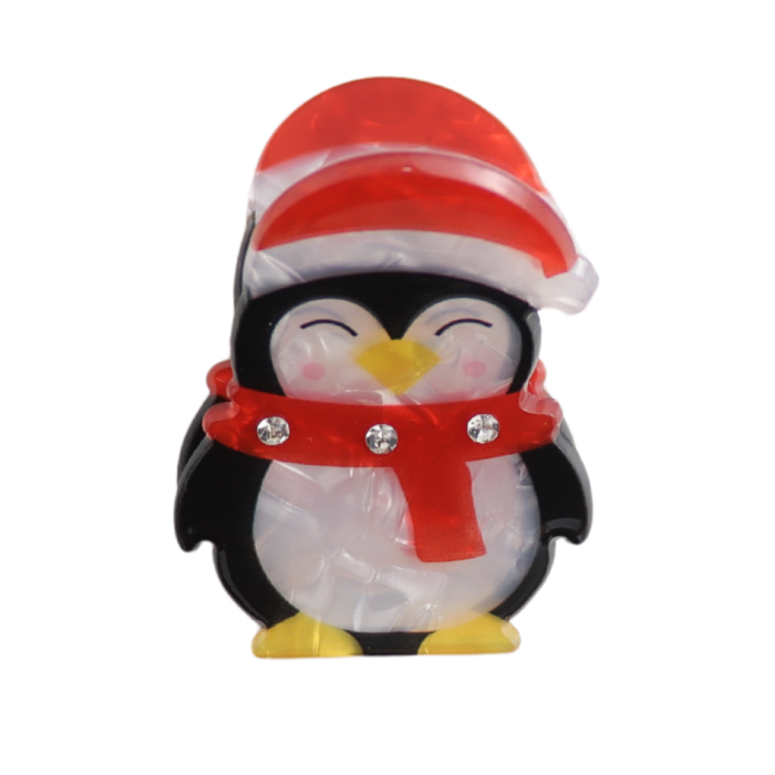 Christmas Hair Clip: Christmas Penguin Claw Design - Pure Fashions