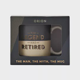 Mug: Ceramic The Legend Has Retired- Grey& White-Hotchpotch
