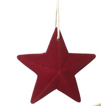 Christmas Tree Decoration: Velvet Star - Red - Heaven Sends