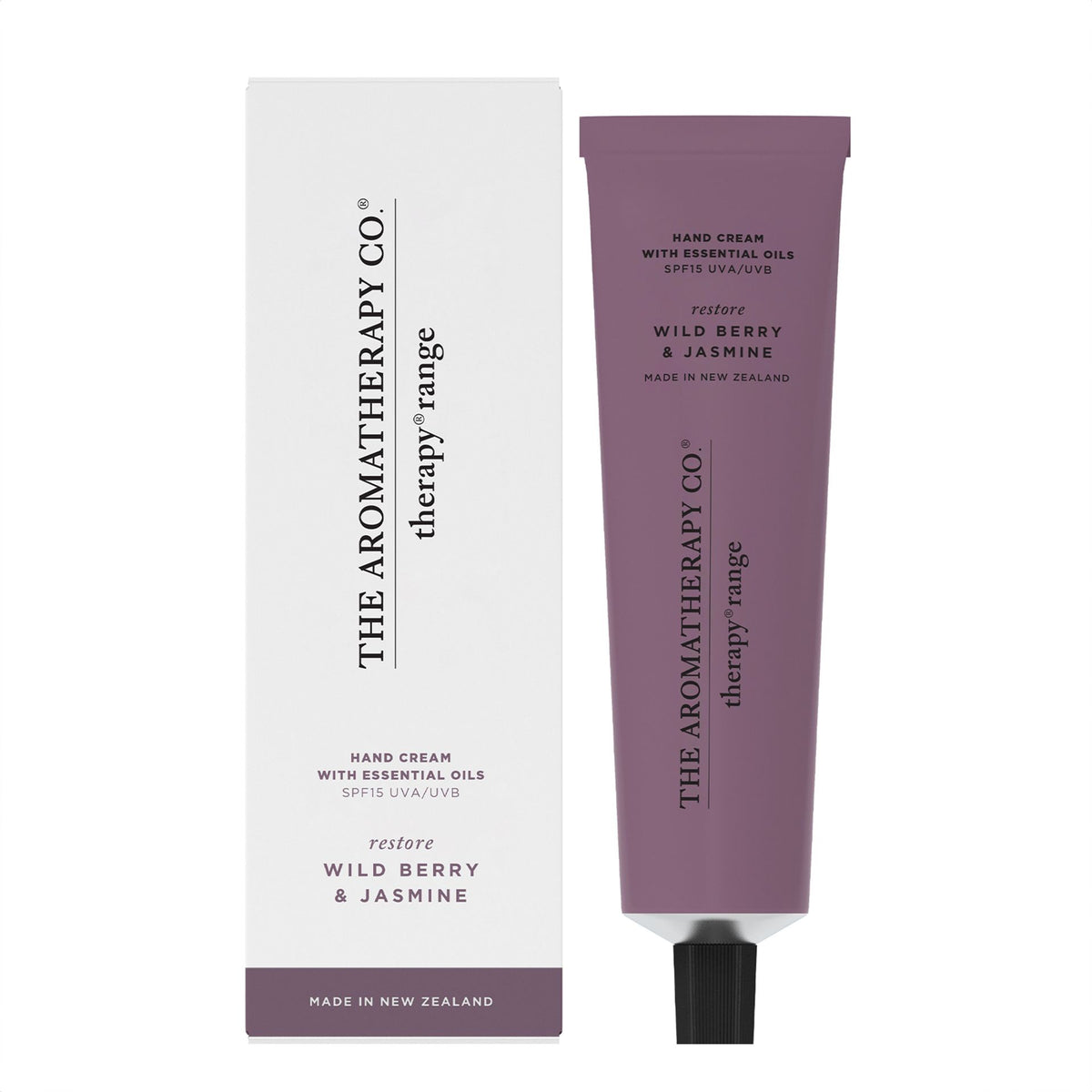 Hand Cream: Restore Therapy SPF15 Wild Berry & Jasmine 75ml - Purple - The Aromatherapy Co